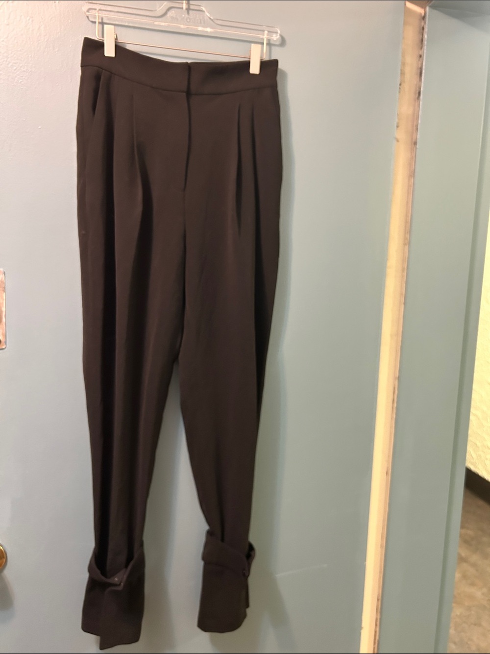 Black Front Pleated Tailored Tapered Fit LONG/TALL dress pant size 8 NEW no tag
